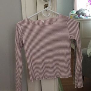 Striped long sleeve top